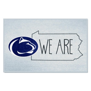 gray mat with Penn State Athletic Logo over PA outline with We Are inside
